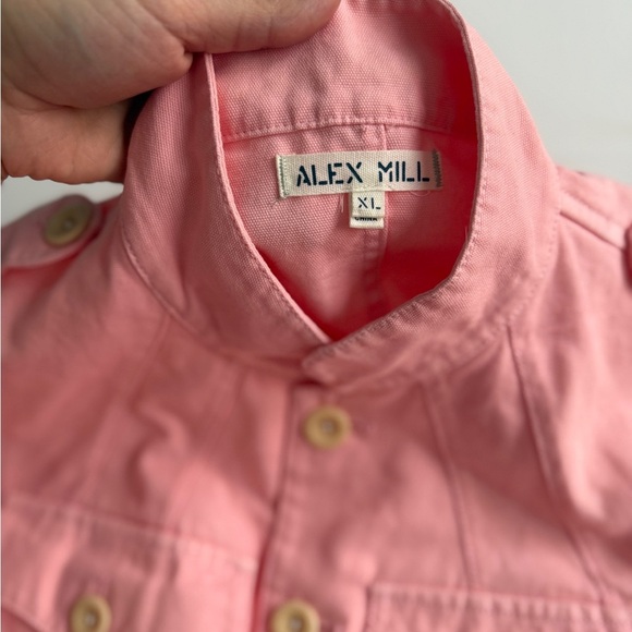 Alex Mill Women’s Utility Field Jacket XL Pink Military Officer Style Cotton Cho - Picture 2 of 10